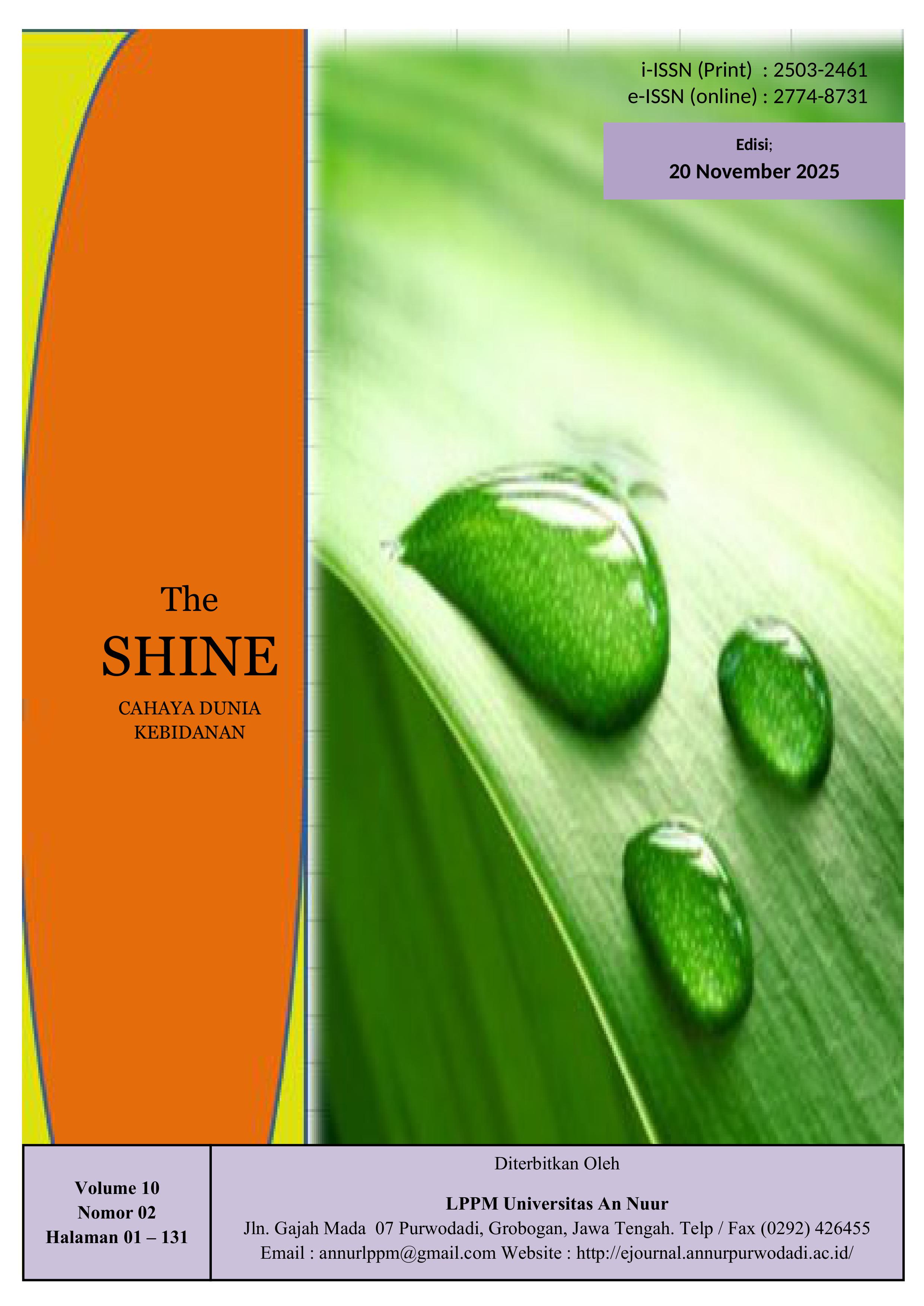 					View Vol. 10 No. 2 (2025):  The Shine Cahaya Dunia Kebidanan
				